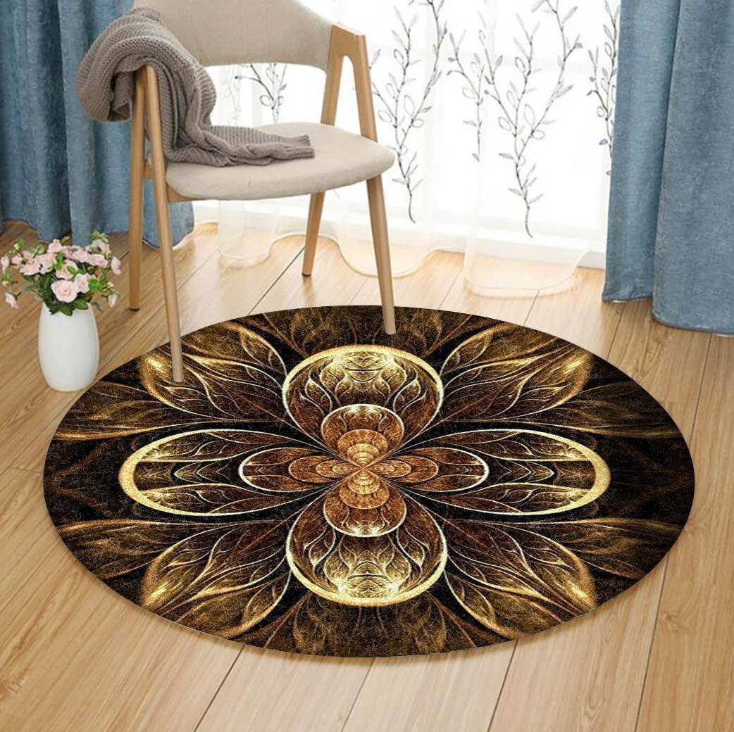 Fractal Flower Round Carpet
