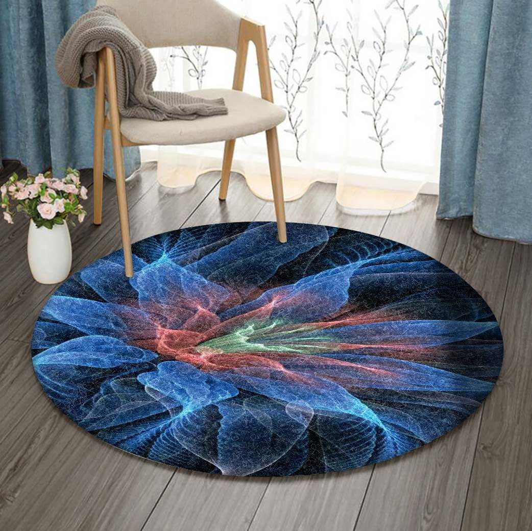 Fractal Flower Round Carpet