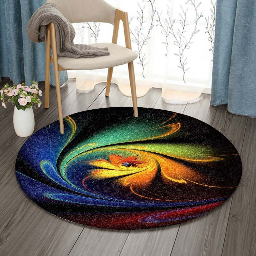 Fractal Flower Round Carpet