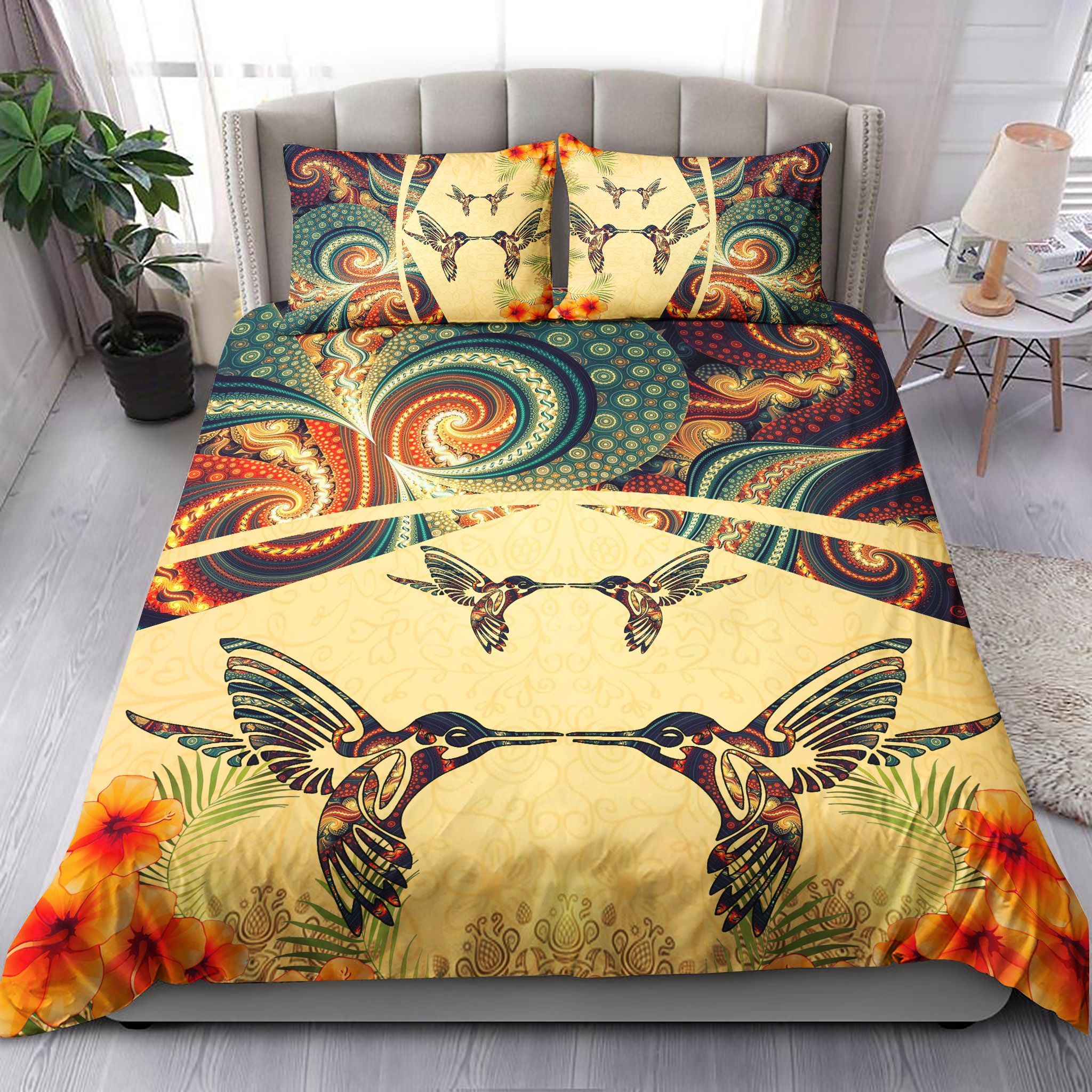 Fractal Hummingbirds Bedding Set