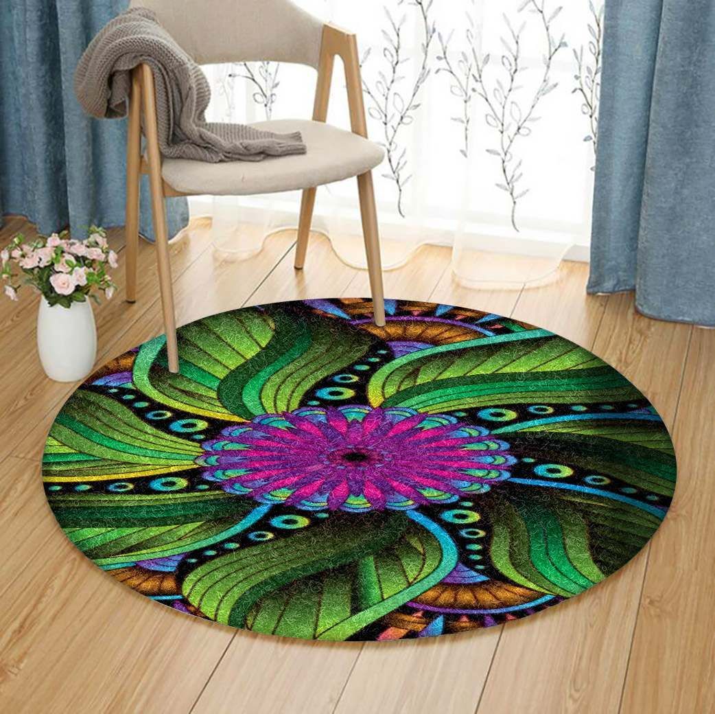 Fractals Mandala Round Carpet