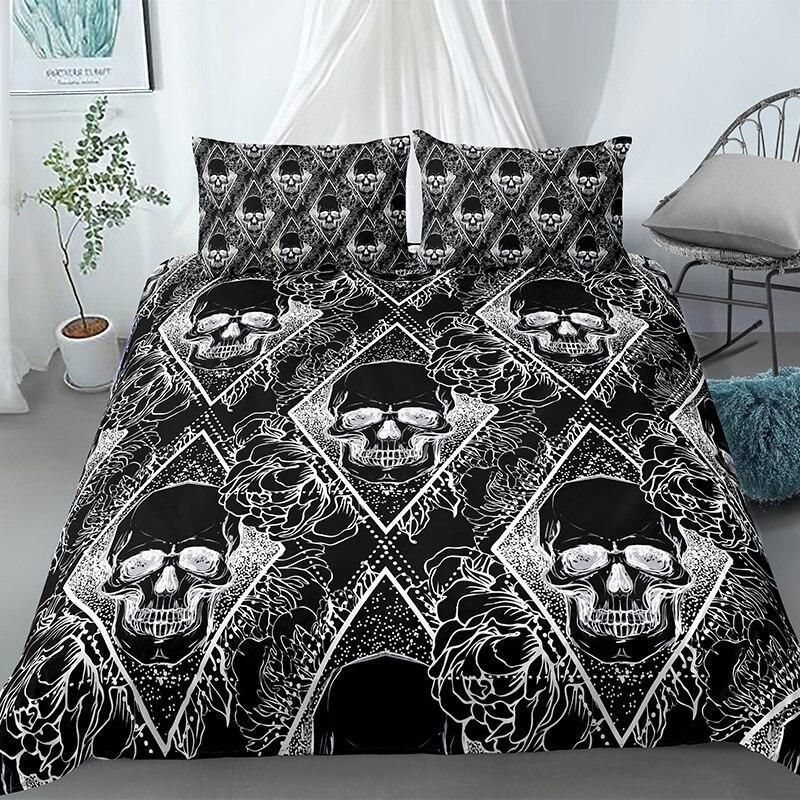 Framed Skull Pattern Bedding Set