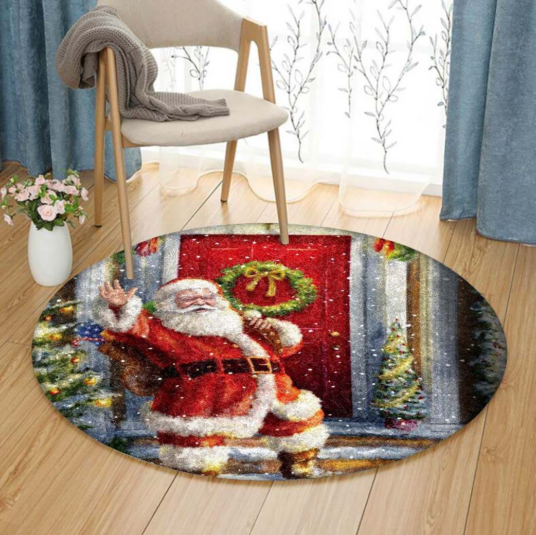 Frames Merry Christmas Round Carpet