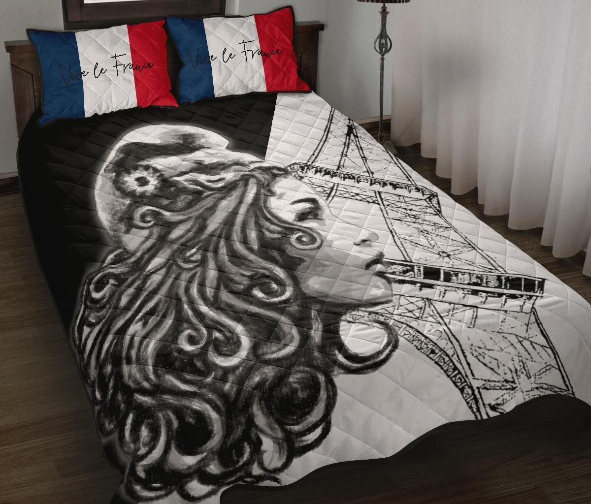 France National Day With Girl Bedding Set