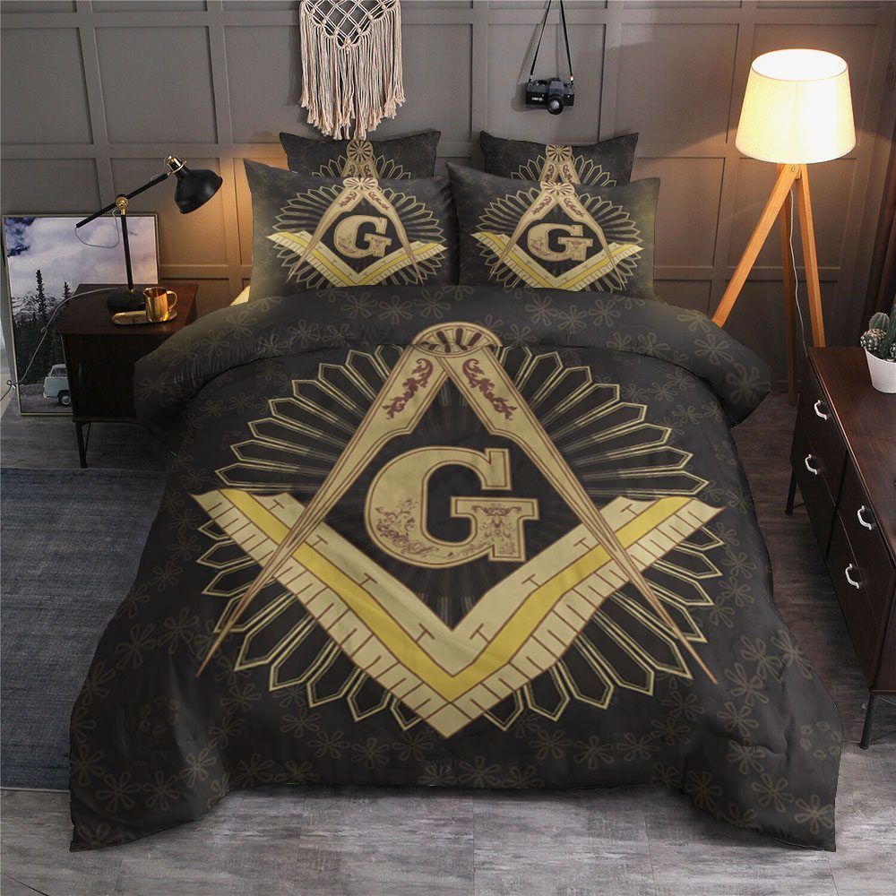 Freemason Cotton Bed Sheets Spread Comforter Bedding Set