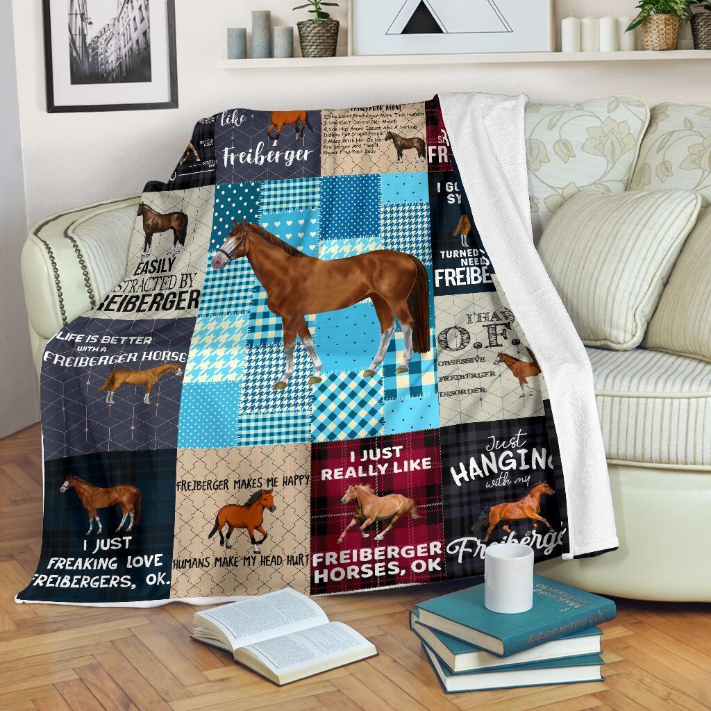 Freiberger Horse Sherpa Fleece Blanket