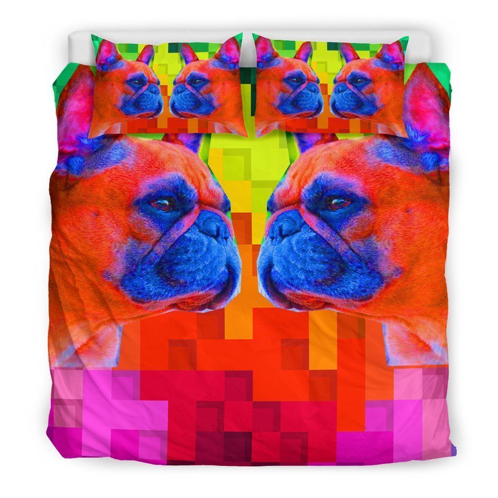 French Bulldog Abstract Colorful Style Bedding Set