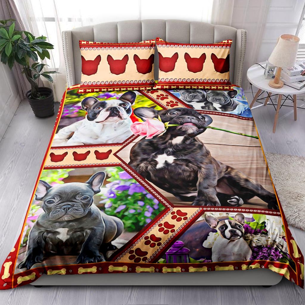 French Bulldog Ajrak Floral Bedding Set