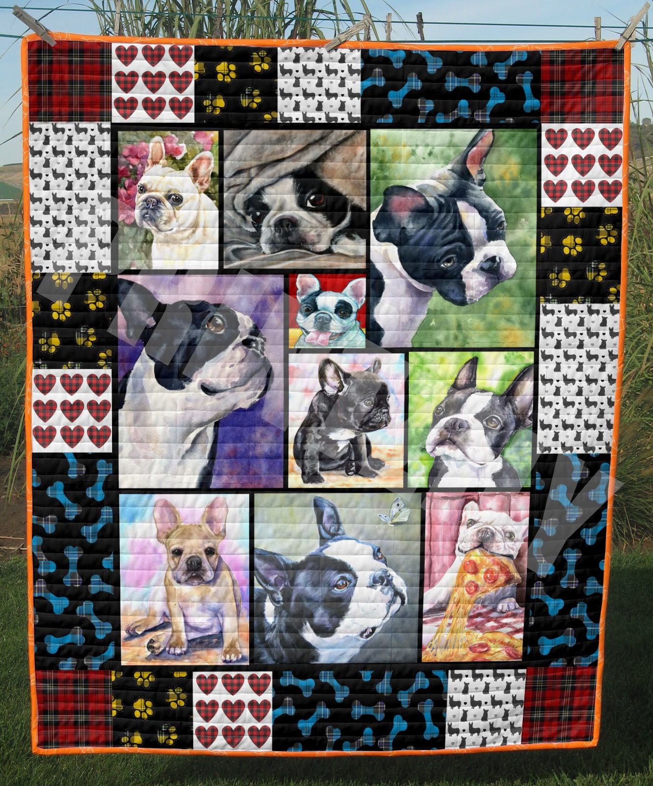 French Bulldog Big Love Bl Quilt Blanket DHC0201201196TD