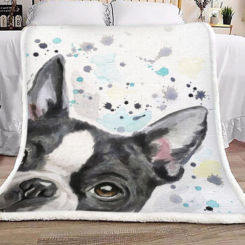 French Bulldog Sherpa Fleece Blanket