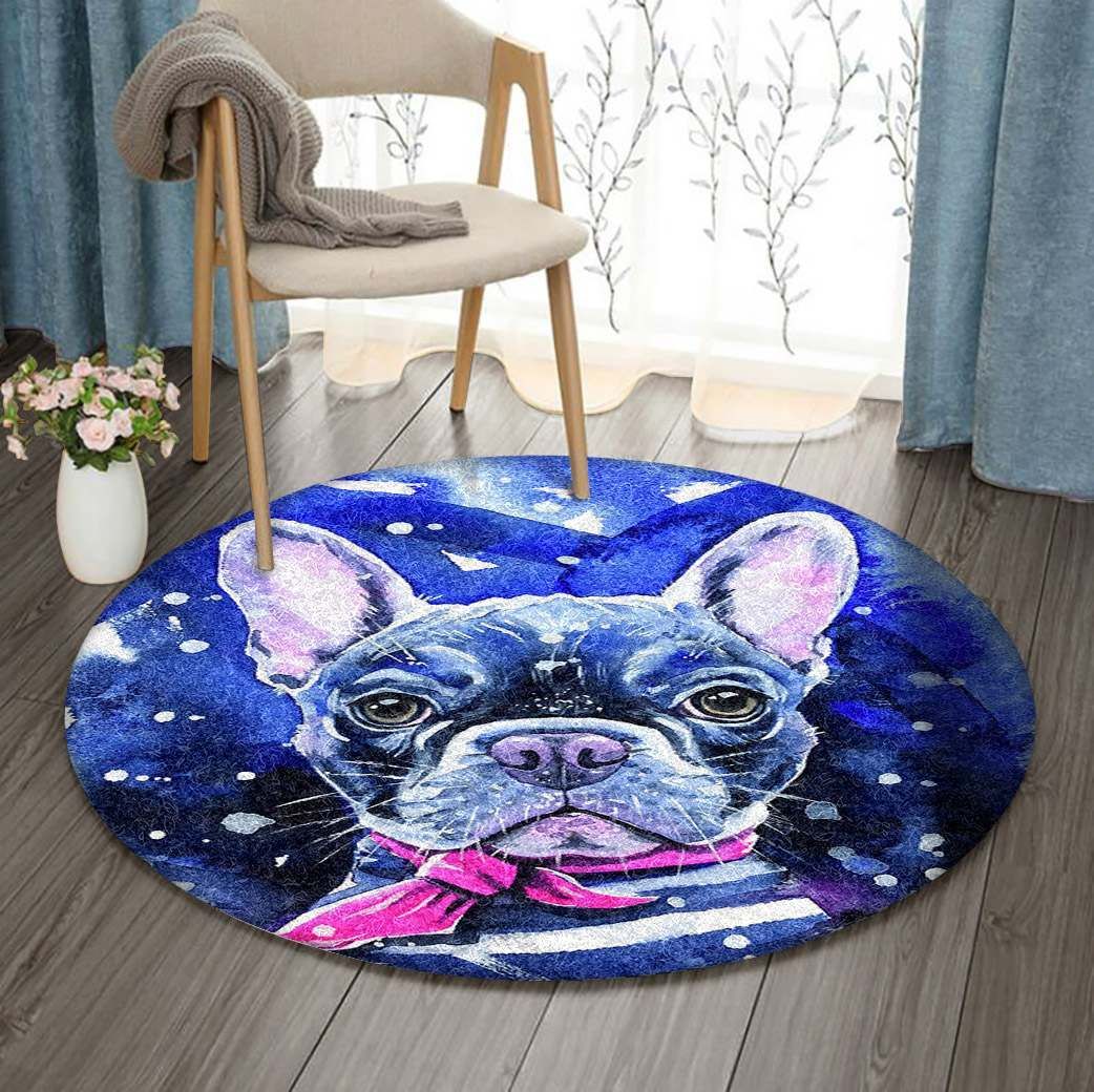 French Bulldog Round Carpet