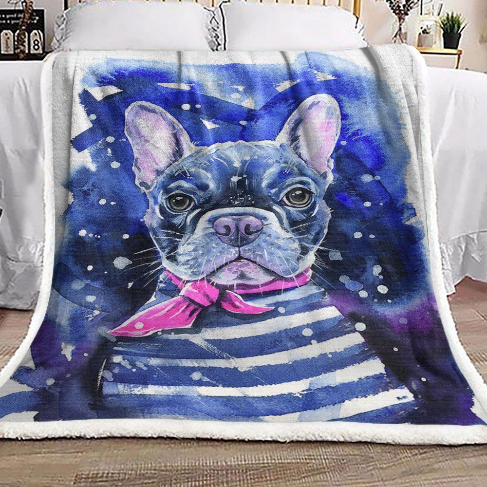 French Bulldog Sherpa Fleece Blanket