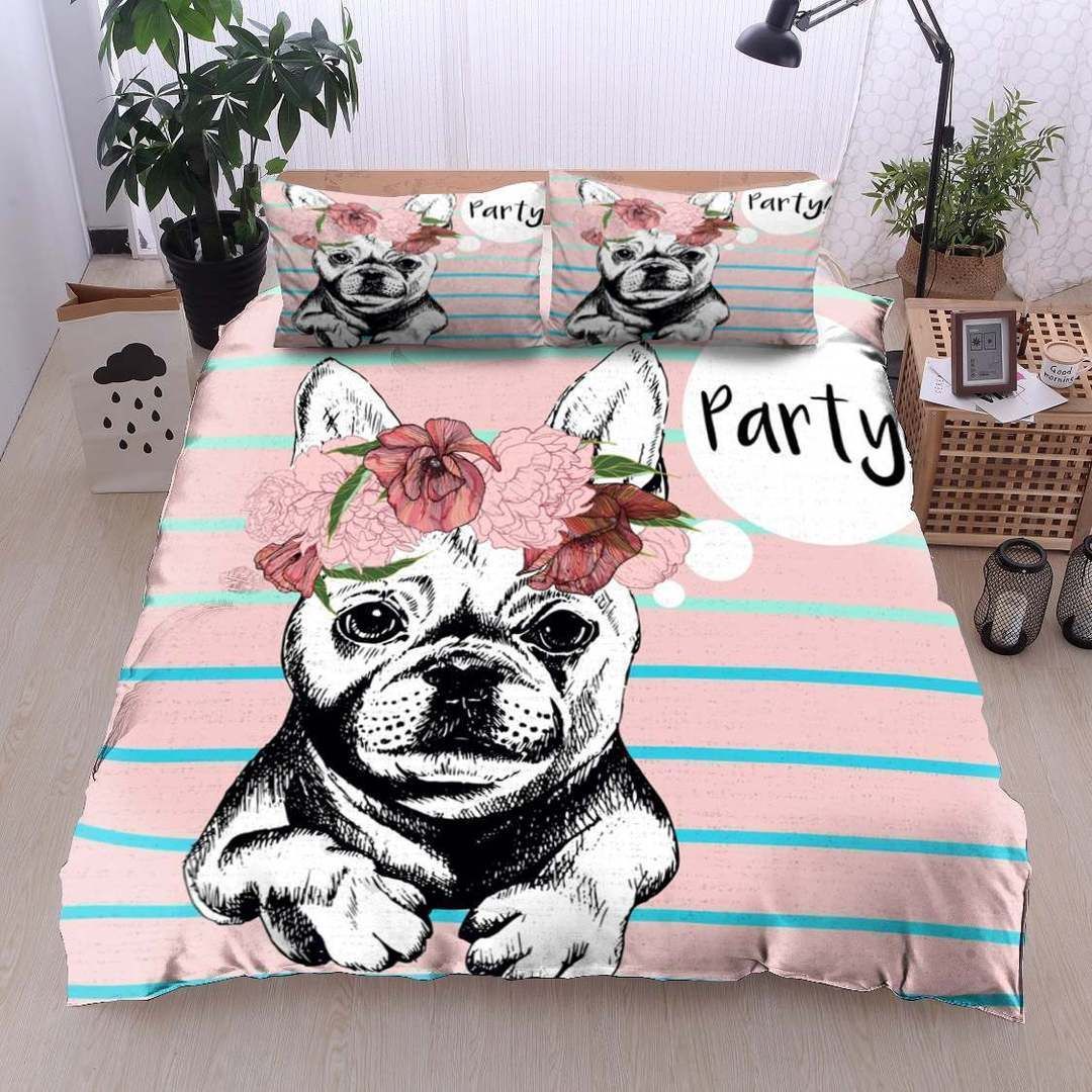 French Bulldog Twin Queen King Cotton Bed Sheets Spread Comforter Bedding Set