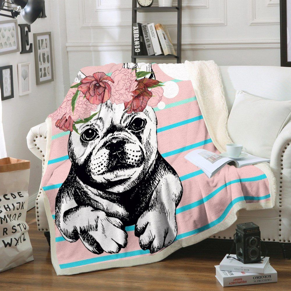 French Bulldog Sherpa Fleece Blanket