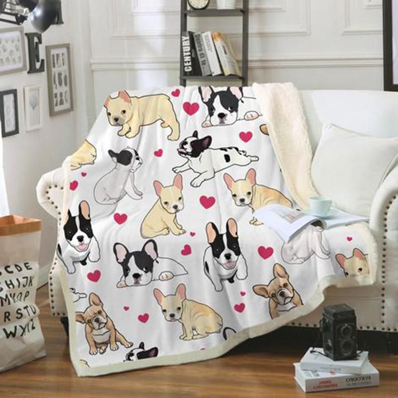 French Bulldog Sherpa Fleece Blanket