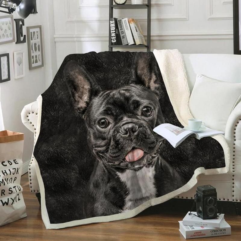 French Bulldog Sherpa Fleece Blanket