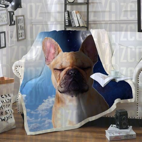 French Bulldog Sherpa Fleece Blanket