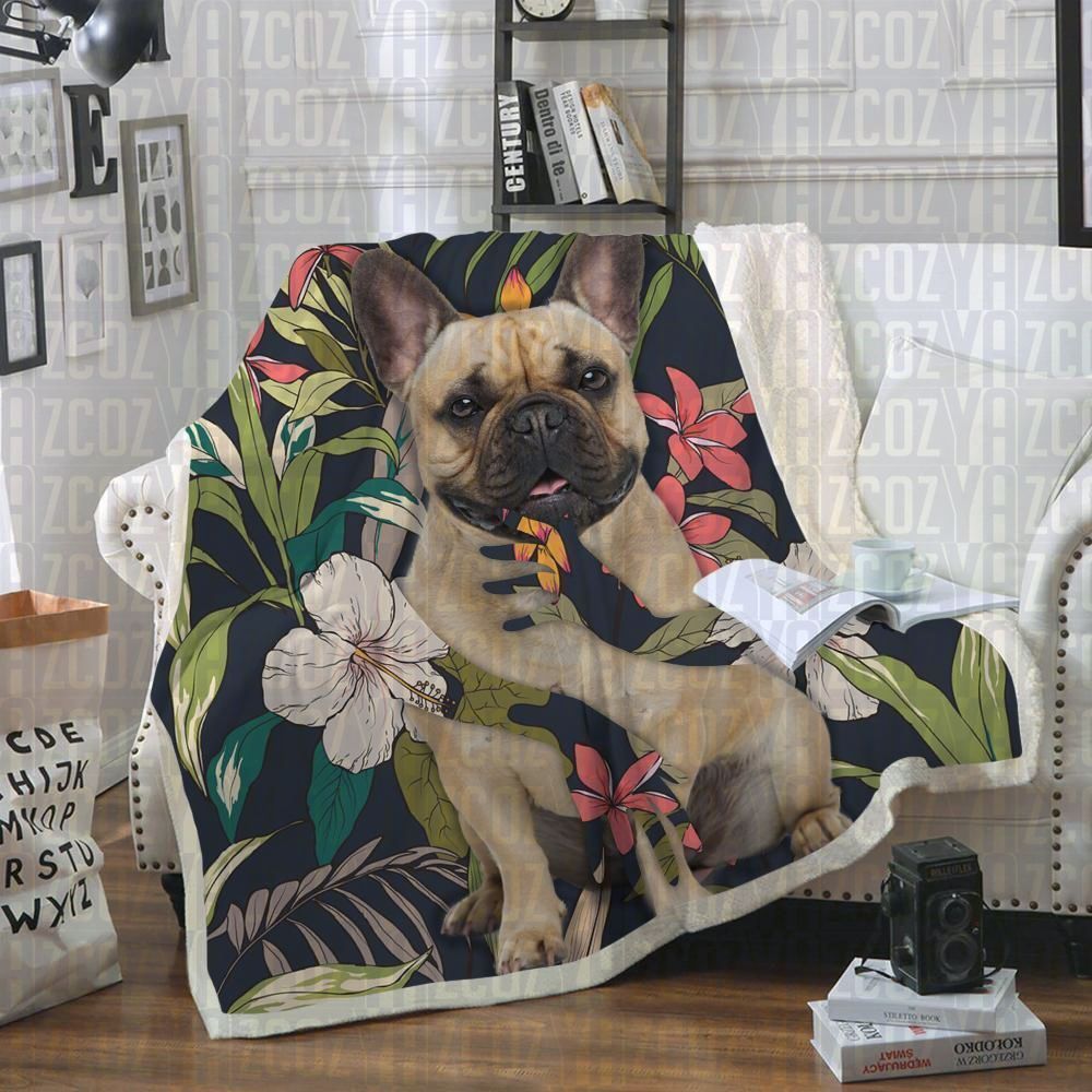 French Bulldog Sherpa Fleece Blanket