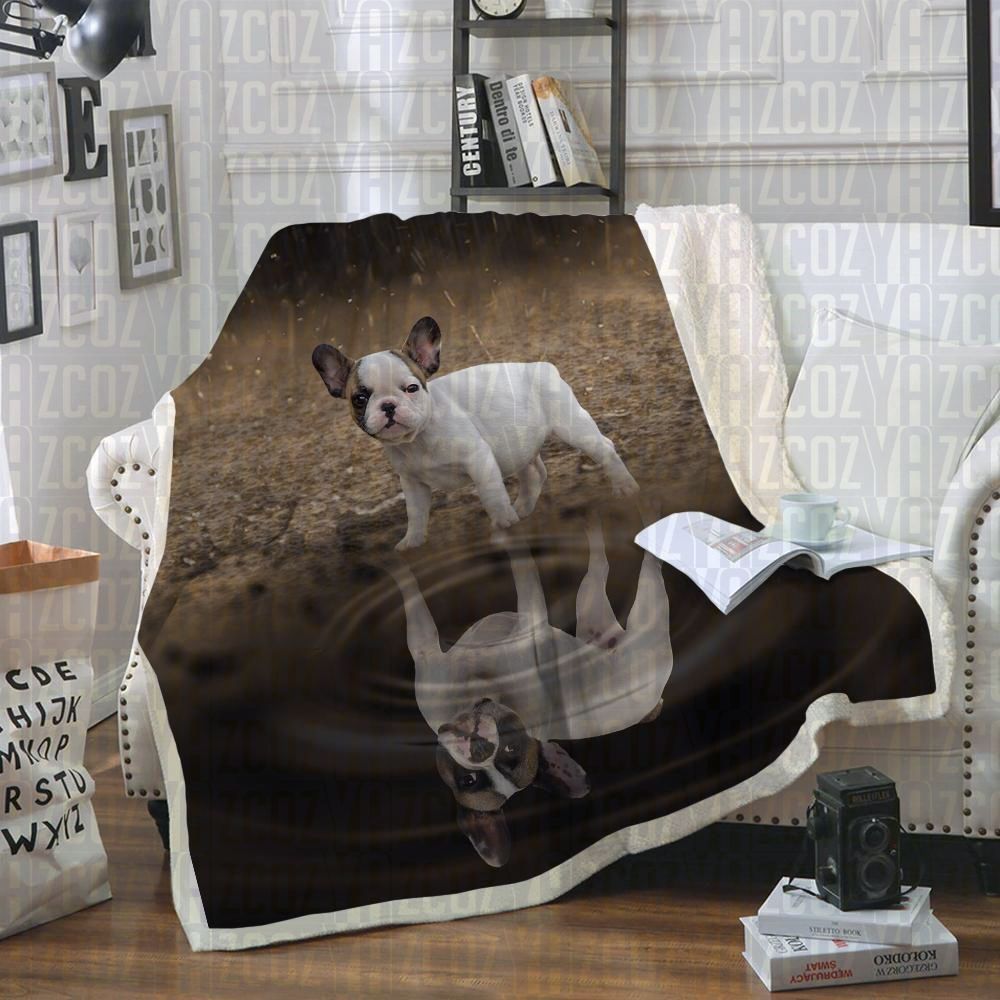 French Bulldog Sherpa Fleece Blanket