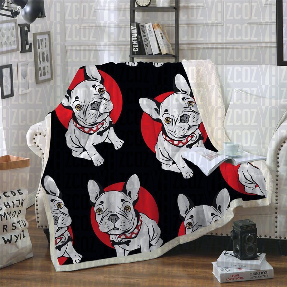 French Bulldog Sherpa Fleece Blanket