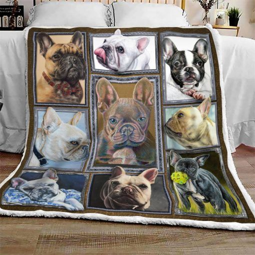 French Bulldog Sherpa Fleece Blanket