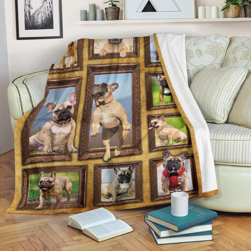 French Bulldog Sherpa Fleece Blanket