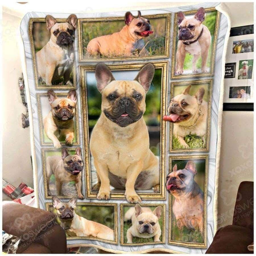French Bulldog Sherpa Fleece Blanket