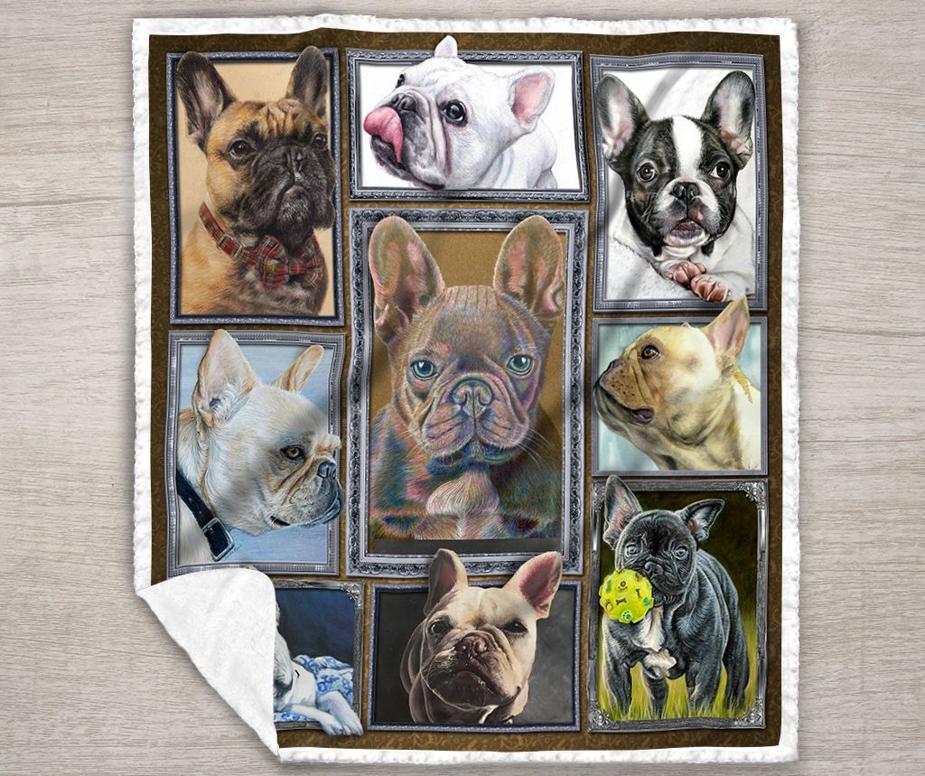 French Bulldog Sherpa Fleece Blanket