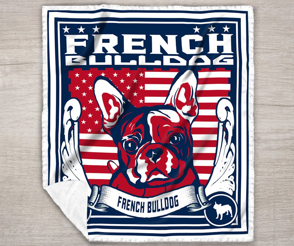 French Bulldog Sherpa Fleece Blanket
