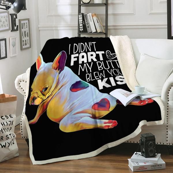 French Bulldog Sherpa Fleece Blanket