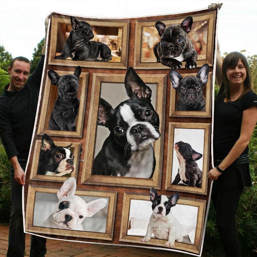 French Bulldog Sherpa Fleece Blanket