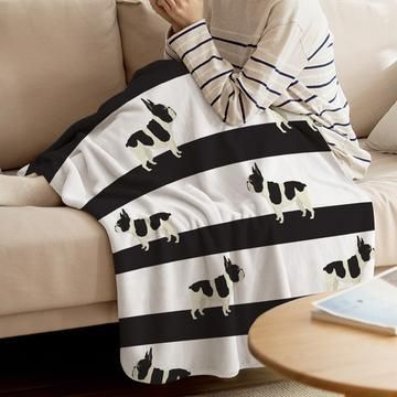 French Bulldog Sherpa Fleece Blanket
