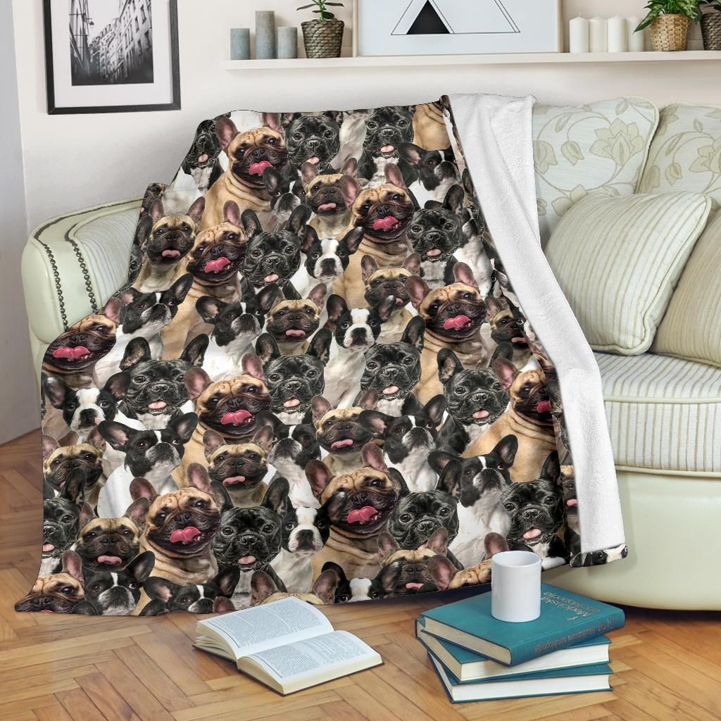 French Bulldog Sherpa Fleece Blanket