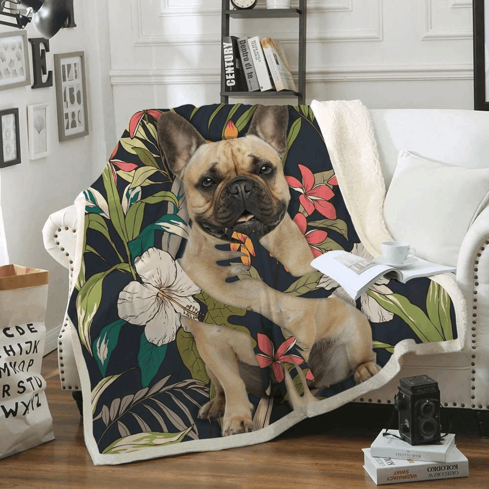 French Bulldog Sherpa Fleece Blanket