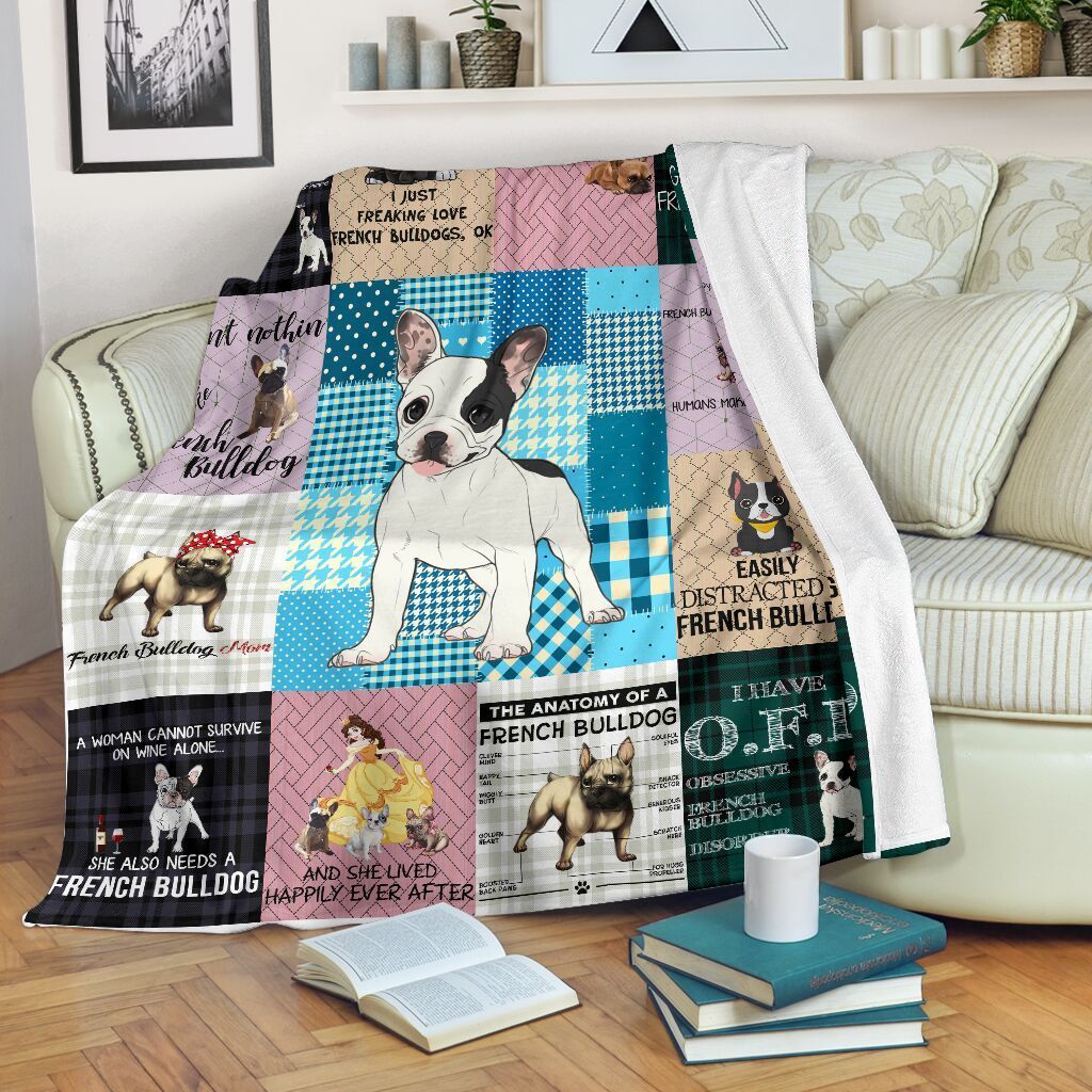 French Bulldog Sherpa Fleece Blanket