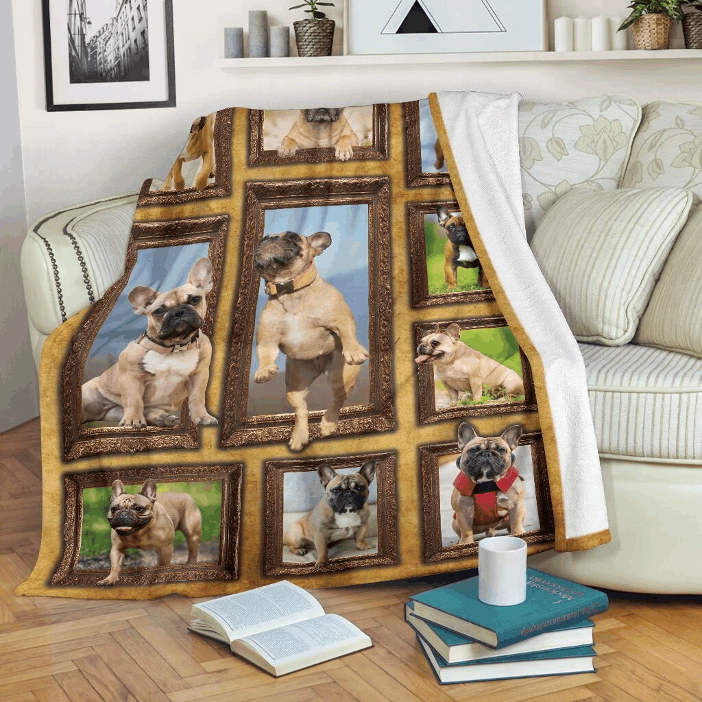 French Bulldog Sherpa Fleece Blanket