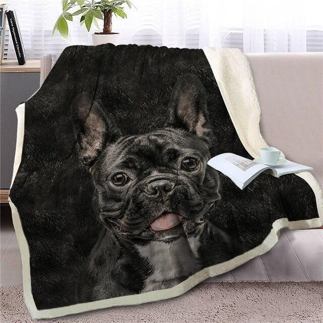 French Bulldog Sherpa Fleece Blanket