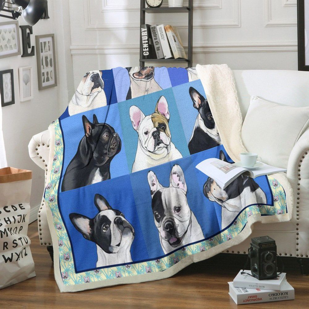 French Bulldog Dog Sherpa Fleece Blanket