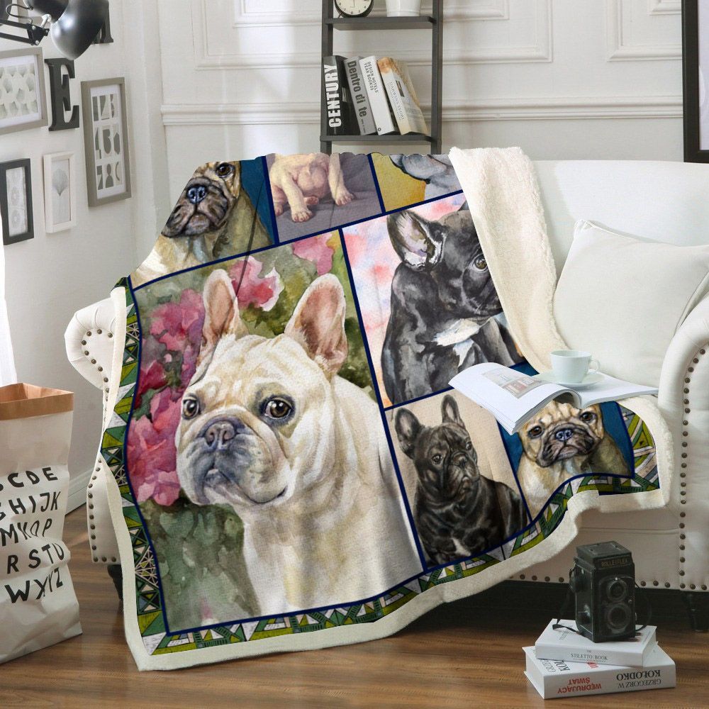 French Bulldog Dog Sherpa Fleece Blanket