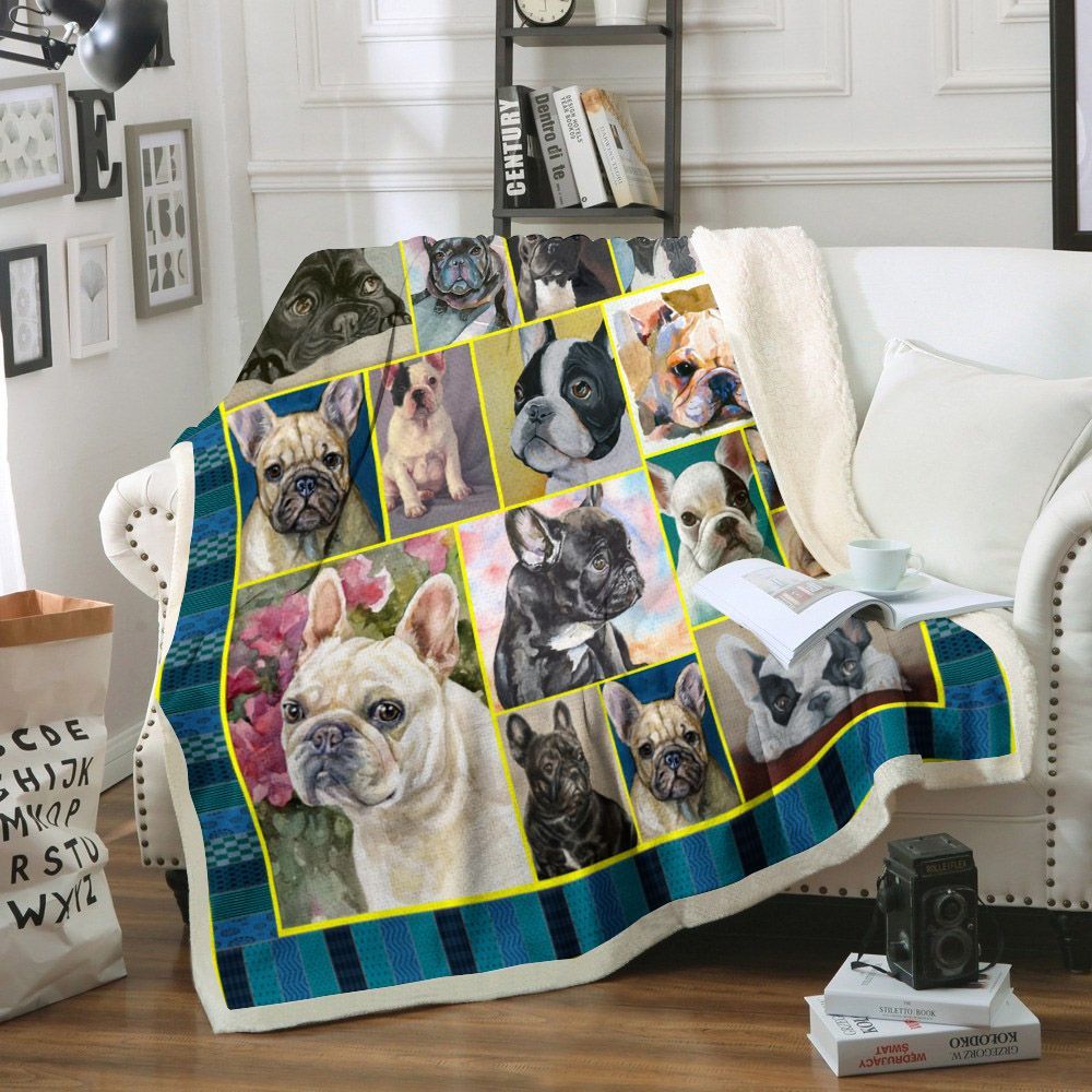 French Bulldog Dog Sherpa Fleece Blanket