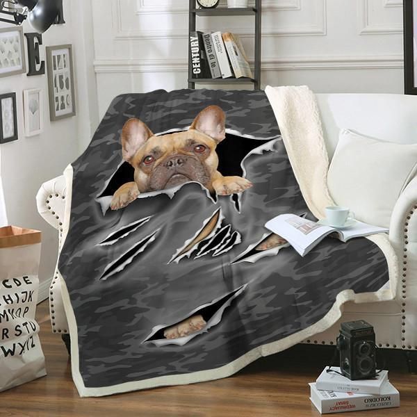 French Bulldog Dog Sherpa Fleece Blanket