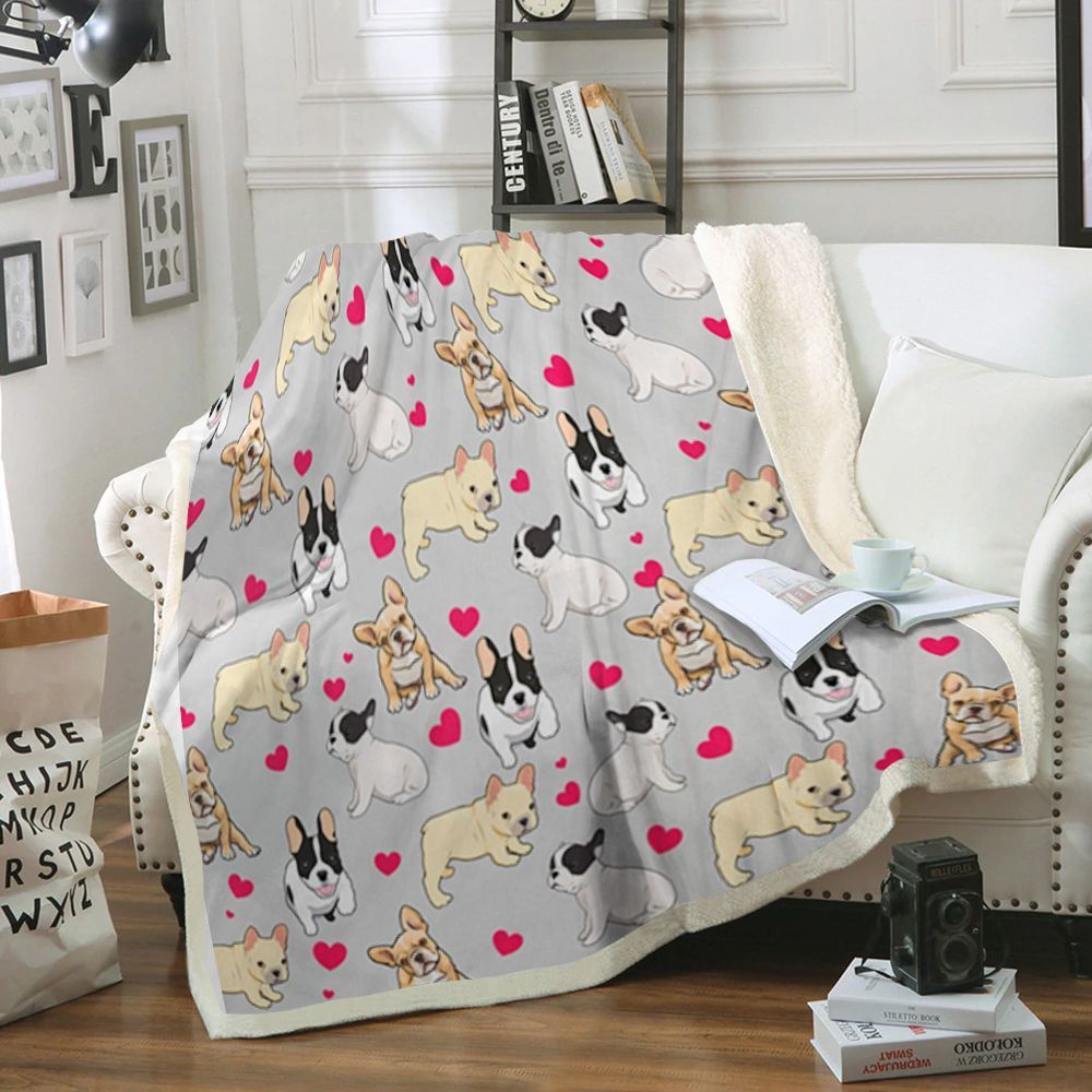 French Bulldog Dog Sherpa Fleece Blanket