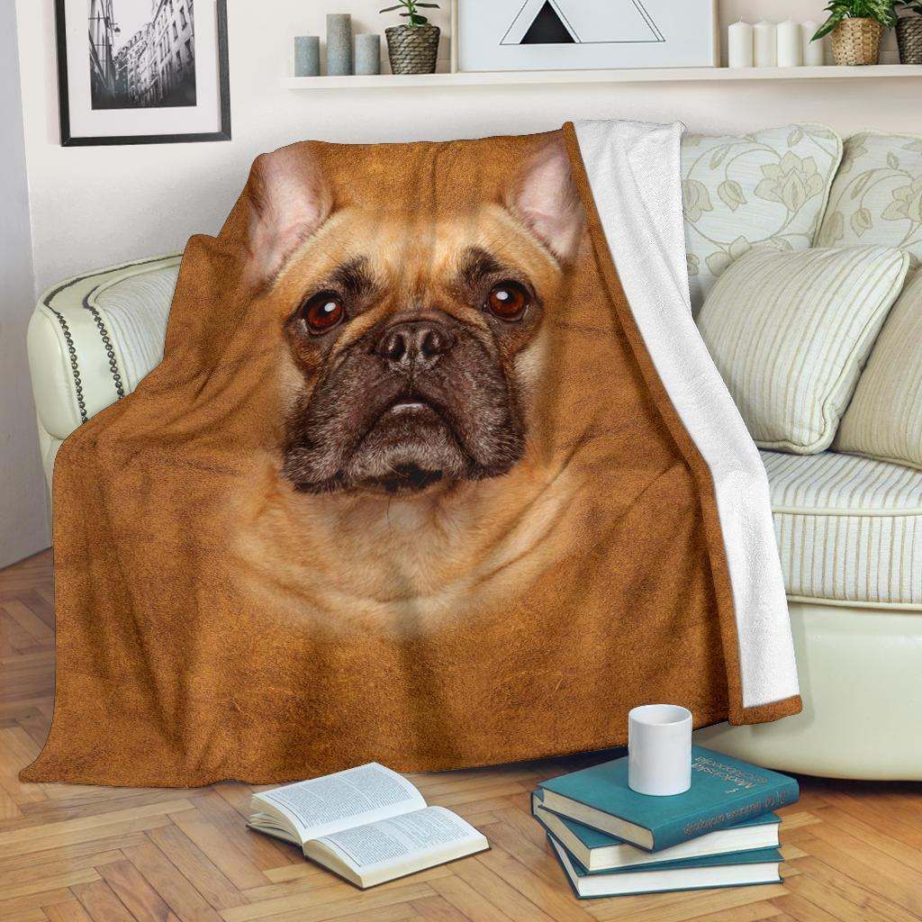 French Bulldog Face Hair Blanket