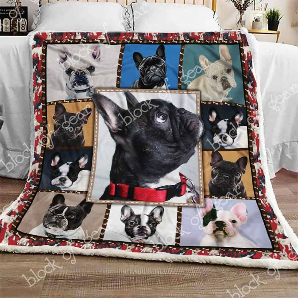 French Bulldog Sherpa Fleece Blanket