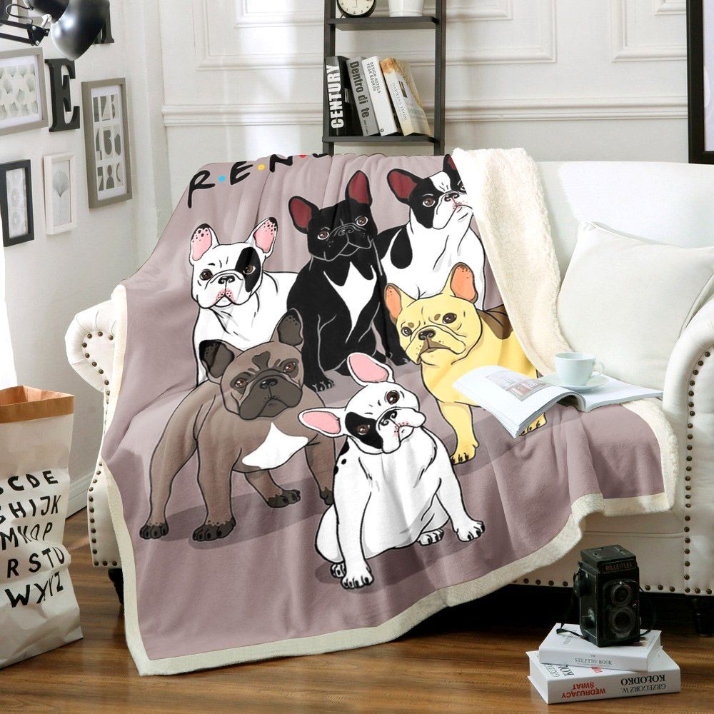 French Bulldog Sherpa Fleece Blanket