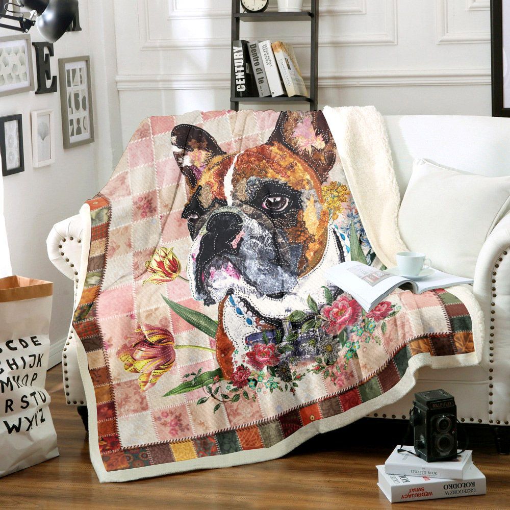 French Bulldog Sherpa Fleece Blanket