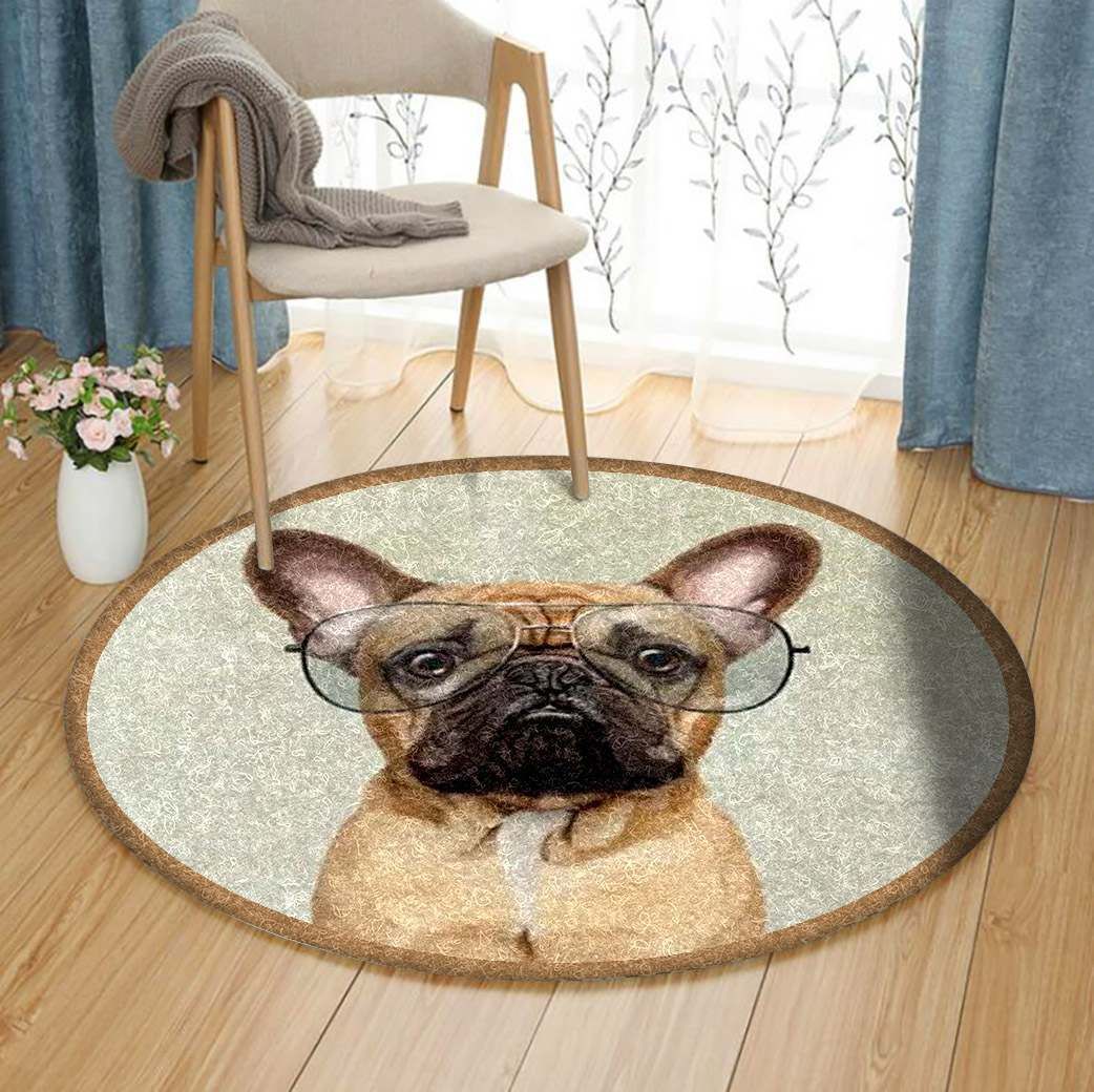 French Bulldog Round Carpet