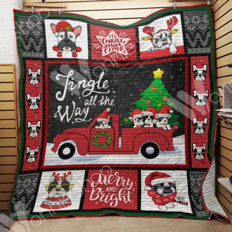 French Bulldog Jingle Bell Quilt Blanket DHC31121349TD
