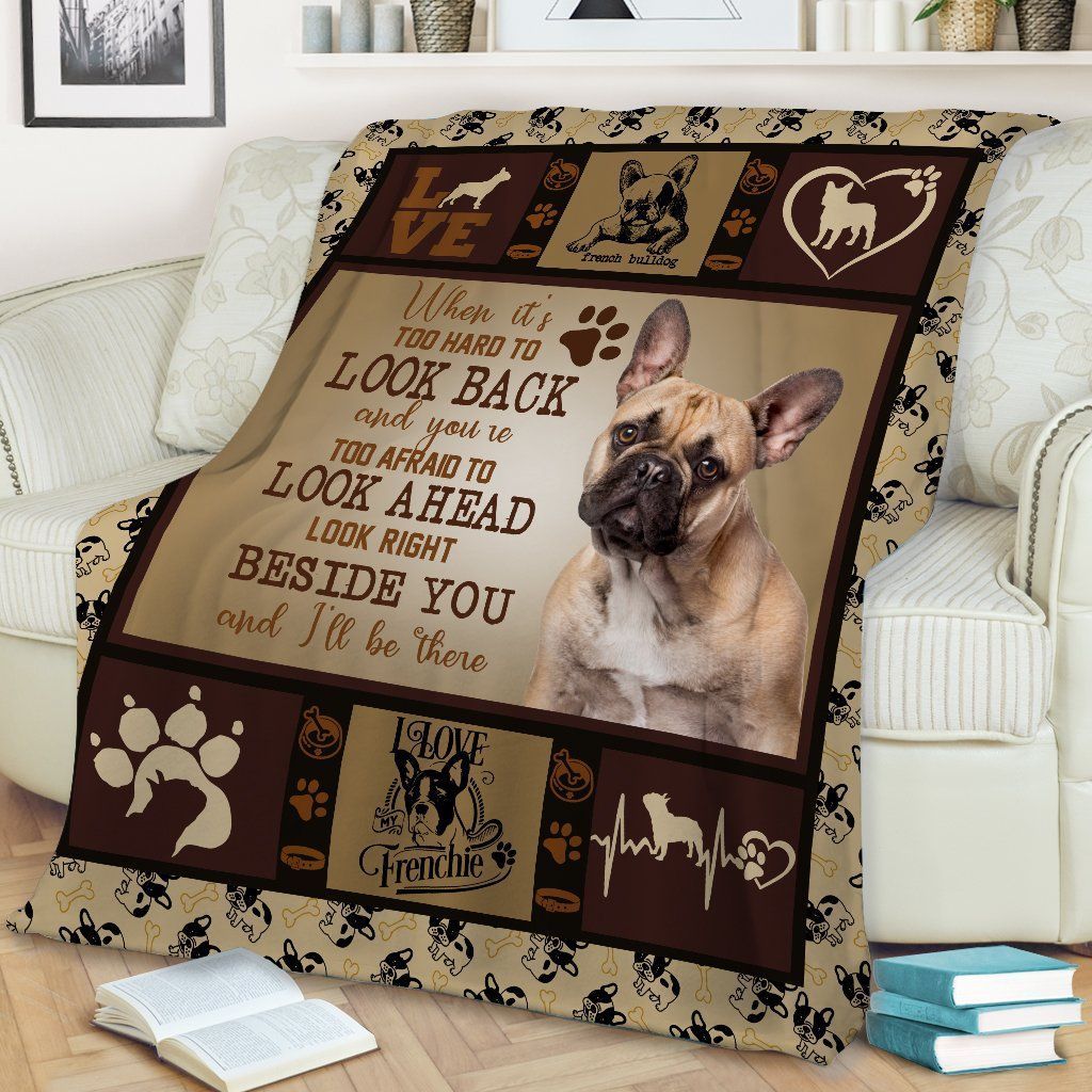 French Bulldog Look Right Beside You Sherpa Fleece Blanket