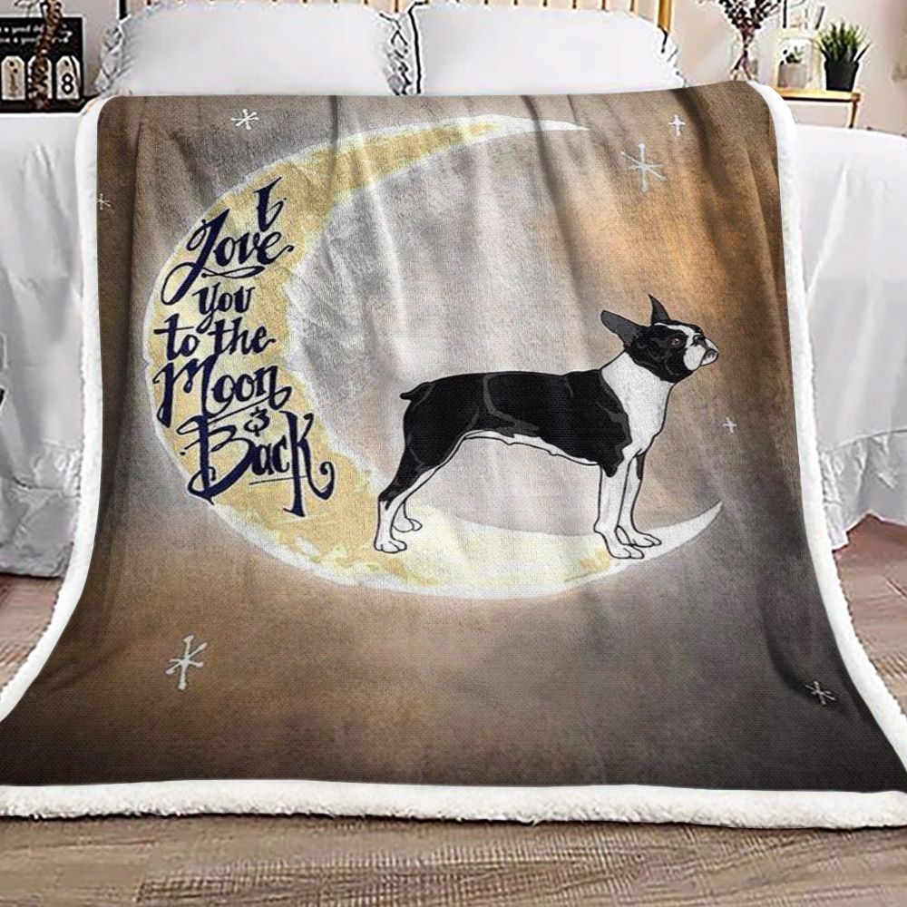 French Bulldog Moon Sherpa Fleece Blanket